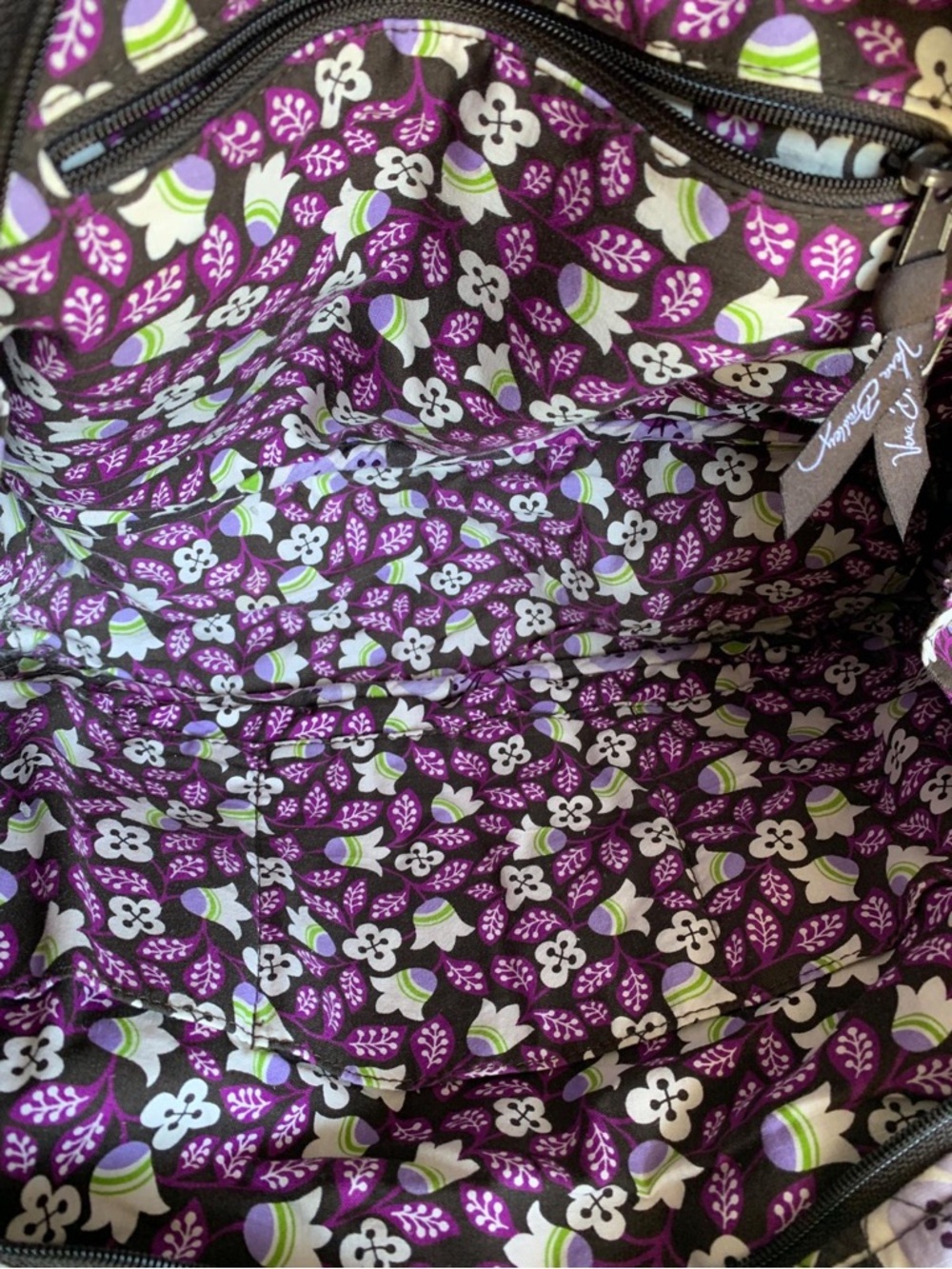 Vera Bradley Purple Floral Quilted Shoulder Bag - Picture 15 of 16